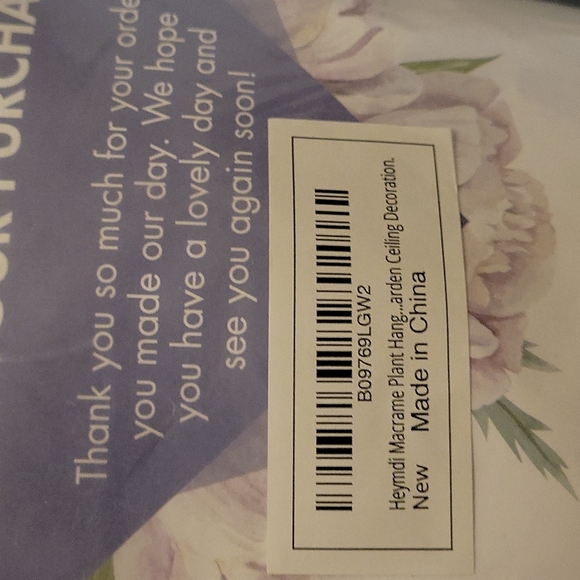 Heymdi Macrame Plant Hangers Pack of 5 with hooks - Picture 7 of 7